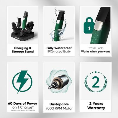 Letsshave Beard Body & Balls All In One Trimmer, Men Cordless Multi Grooming Set with Beard Trimmer, Nose Trimmer, Foil Shaver & Balls & Body Trimming Head 1's - Trimmers