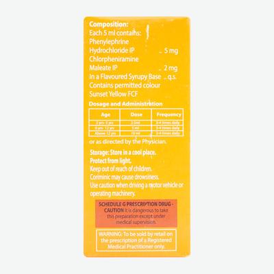 CORIMINIC ORANGE FLAVOUR Syrup 60ml - Cough And Cold-Cou