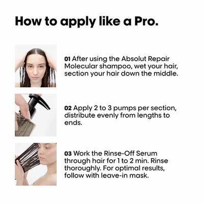 L'Oreal Professionnel Absolut Repair Molecular Deep Repairing Hair Rinse-Off Serum for Damaged Hair 250 ml - Hair Serums