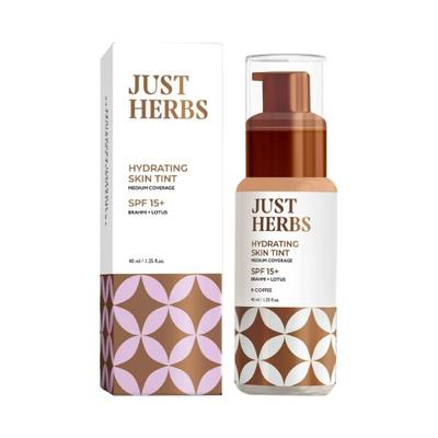 Just Herbs Hyndrating Skin Tint Bb Cream Foundation For Pores, Blemish & Skin Tone, Coffee 40ml - Foundation