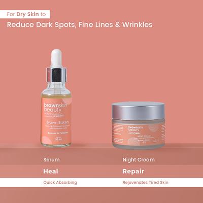 BrownSkin Beauty Bakery Face Serum and Night Cream Combo 2's - Facial Kits