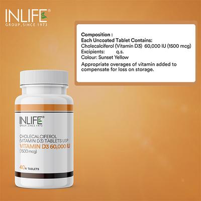 Inlife Vitamin D3 60000IU Chewable Tablets 40's - Multi-Vitamins