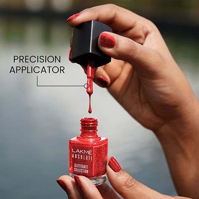 Lakme Absolute Glitterati Collection Nail Gloss 114 Fireball 12ml - Nail Polish