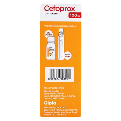 CEFOPROX TANGY ORANGE FLAVOUR 100mg Dry Syrup 30ml - Bacterial Infections-Cep
