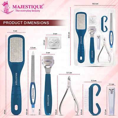 Majestique Professional Manicure And Pedicure Tools Kit For Smooth, Beautiful Feet - Multicolor 7's - Manicure & Pedicure Kits