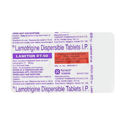 LAMITOR DT 50mg Tablet 15's - Epilepsy/Convulsion-Ant