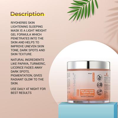 Riyo Herbs Skin Lightening Sleeping Mask - Papaya Saffron & Licorice Extract 100 gm - Masks & Peels