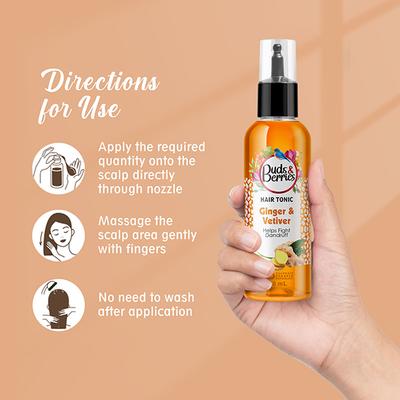 Buds & Berries Ginger and Vetiver Hair Lotions & Tonics Bottle 100 ml - Hair Lotions & Tonics