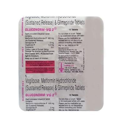 Gluconorm VG 2mg Tablet 15'S - Diabetes-Ant