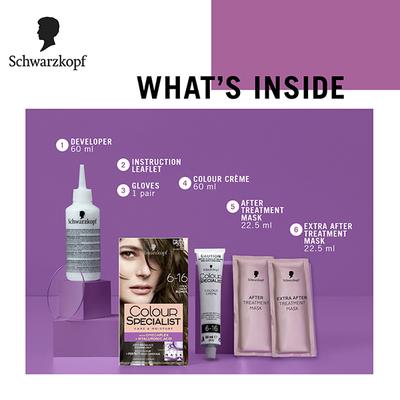 Schwarzkopf Colour Specialist At Home Permanent Hair Colour - 6.16 Cool Dark Blonde 165 ml - Crème