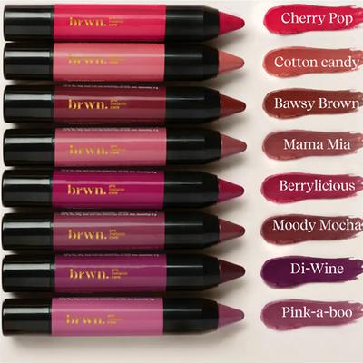 Brwn Pro Melanin Care Creme Matte Lip Crayon Moody Mocha 3gm - Lip Crayons