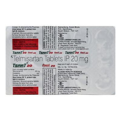 Tsart 20mg Tablet 15'S - Hypertension-Ang