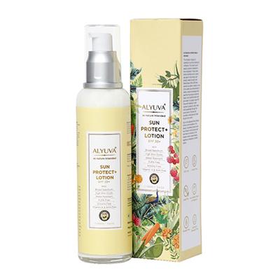 Alyuva Sun Protect+ Lotion Natural Herbal Ingredients SPF 30+ Broad Spectrum 100 ml - Body Sunscreen