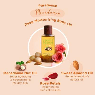 PureSense Macadamia Deep Moisturising Body Oil 100 ml - Essential Oils