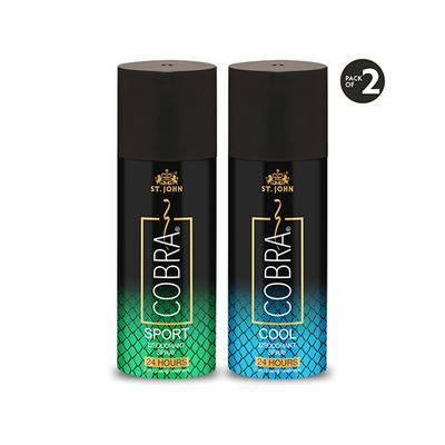 St. John Cool Limited Edition Deodorant Spray 150 ml + Sports Limited Edition Deodorant Spray 150 ml 2's - Men Deodorants/Roll-Ons