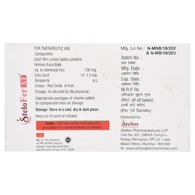 STELOFER XT Tablet 10's - Iron Supplement/Anaemia-Vma