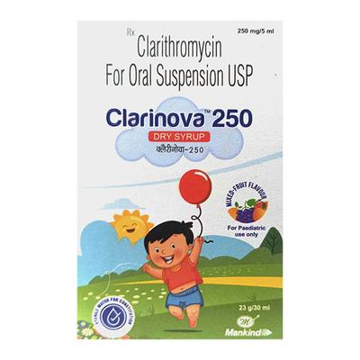 CLARINOVA 250 Mixed Fruit Flavour Dry Syrup 30ml - Bacterial Infections-Mac