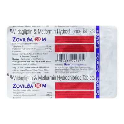 ZOVILDA M 500 Tablet 15's - Diabetes-Ant