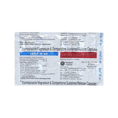 Izra D 40mg Capsule 10'S - Ulcer/Reflux/Flatulence-Aaa
