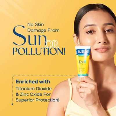 La Shield Pollution Protect Mineral Sunscreen Gel - SPF 50 PA +++ UVA - UVB 50gm - Face Sunscreen