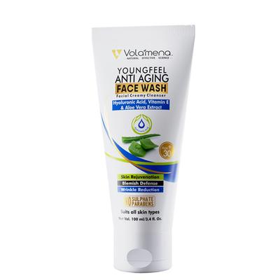 Volamena Youngfeel Anti Aging with Hyaluronic Acid,Vitamin E & Aloe Vera Extract Face Wash 100ml - Face Wash & Cleansers