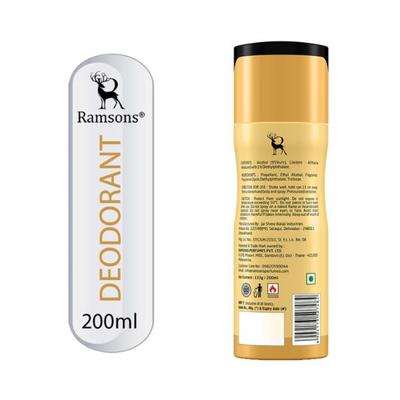 Ramsons Exotica Gold Deodorant- Deo for Women Deodorant Body Spray 200 ml - Women Deodorants/Roll-Ons