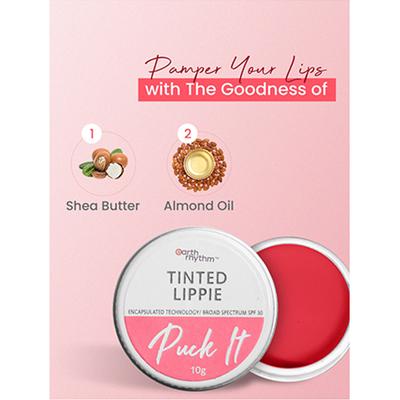 Earth Rhythm Tinted Lippie Spf 30 Rose Bud 10 gm - Lip Stains & Tints