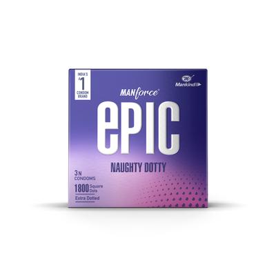 Manforce Epic Naughty Dotty Condoms 3's - Plain/Flavoured Condoms