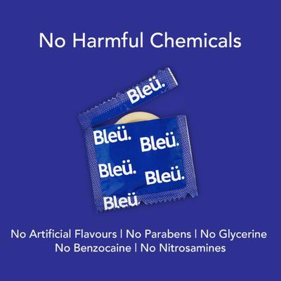 Bleu 3 in 1 High Grade Natural Latex Dotted Ribbed and Contour Shaped Condoms 8's - Plain/Flavoured Condoms