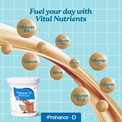 PROHANCE D DIABETES CARE SUCROSE FREE CHOCOLATE FLAVOUR Powder 400gm - Supplements-Vam