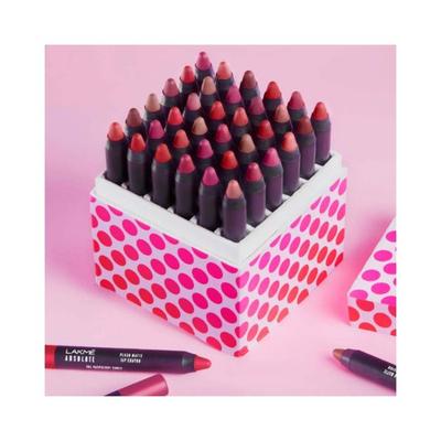 Lakme Absolute Plush Matte Lip Crayon 202 Pink Party 2.8 gm - Lipsticks