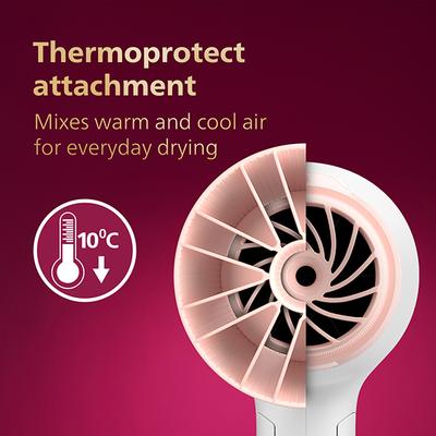 Philips Hair Dryer 1600W Thermoprotect AirFlower (BHD308/30) 1's - Hair Dryers