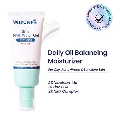 Wishcare 2.1.3 NMF Oil Free Water Gel Moisturizer for Oily & Acne Prone Skin with Niacinamide (50ml) - Face Moisturizers