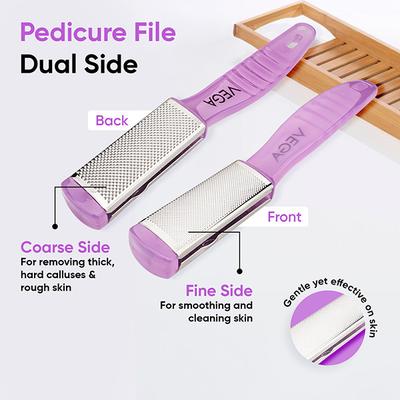 Vega Dual-Sided Pedicure Foot File For Dead Skin & Cracked Heels Removal For Men & Women (Pd-03) - Manicure & Pedicure Kits