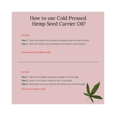 Juicy Chemistry Hemp Seed Cold Pressed Carrier Oil 30ml - Carrier Oils