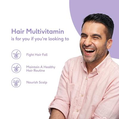 HK Vitals Hair Multivitamin with Dht Blockers, Omega and Biotin, Supports Keratin Synthesis and Helps Reduce Hair Fall, 60 Multivitamin Capsules 1's - Hair & Skin