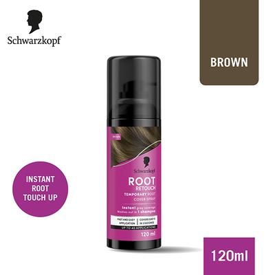 Schwarzkopf Root Retouch Temporary Dark Brown Root Cover Spray For Instant Grey Coverage 120 ml - Hair Sprays & Mists