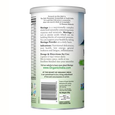 Organic India Moringa Leaf Powder 100 gm - Herbal Dietary Supplement