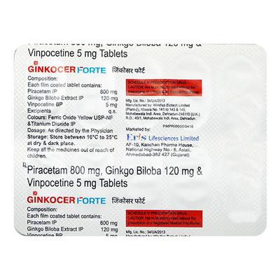 GINKOCER FORTE Tablet 10's - Nootropics And Neurotrophics