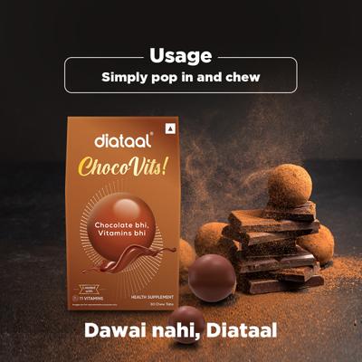 Diataal Chocovits Chewtabs - Chocolate Flavour 30's - Multi-Vitamins