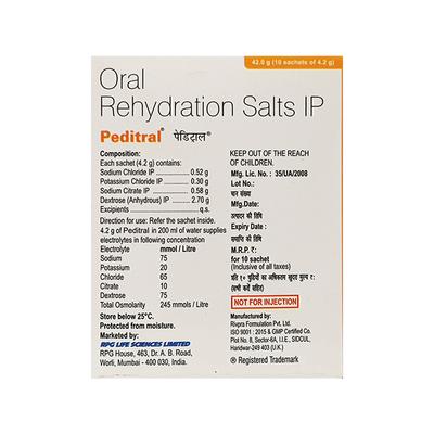 PEDITRAL ORANGE FLAVOUR Sachet 10X4.2gm - Supplements-Ele