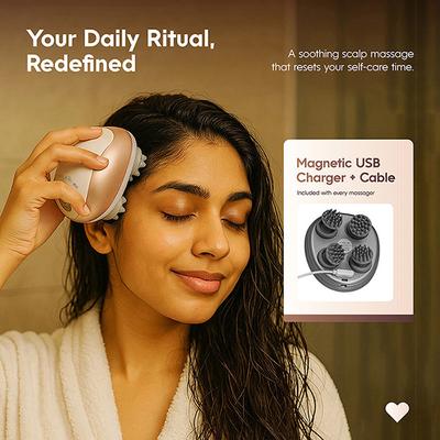 Ikonic Me ZEN Electric Scalp Massager-Pearl White Rosegold 1's - Massagers