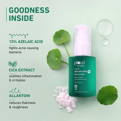 Plum Thinkderma 10% Azelaic Acid & Cica Face Serum 100% Vegan 30 ml - Face Serum