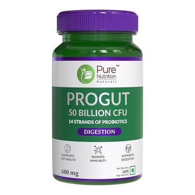 Pure Nutrition Probiotics 50 Billion CFU + Prebiotics 600 mg Veg Capsule 60's - Digestive Health