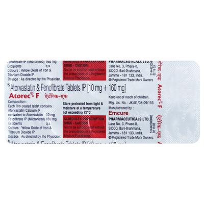 Atorec F Tablet 10'S - High Cholesterol-Dys