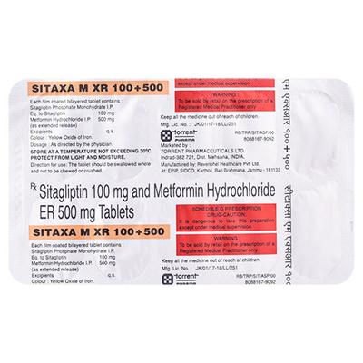 SITAXA M XR 100+500 Tablet 10's - Diabetes-Ant