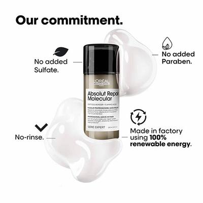 L'Oreal Professionnel Absolut Repair Molecular Deep Repairing Leave-In Cream for Damaged Hair 100 ml - Hair Creams