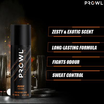 Prowl By Tiger Shroff, Deodorant Perfume Body Spray - Rush 200 ml - Men Deodorants/Roll-Ons