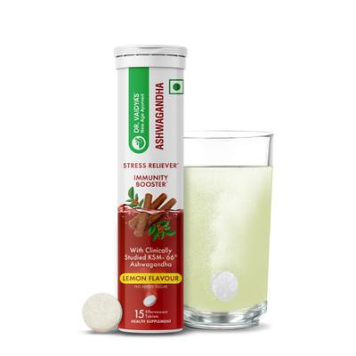 Dr. Vaidya's Ashwagandha Effervescent Tablets - Lemon Flavour 15's - Speciality Medicines