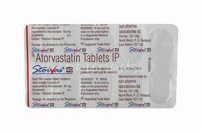 Storvas 40mg Tablet 10'S - High Cholesterol-Dys